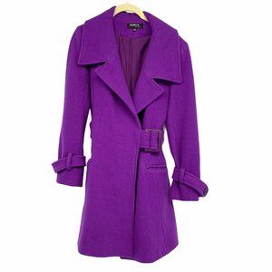 Bunny’s magenta purple 100% Wool trench coat